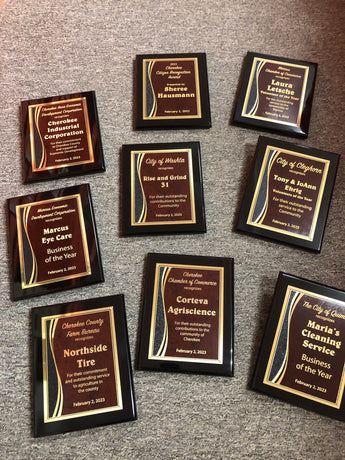 Awards Plaques for the Cherokee Area Economic Development Banquet
